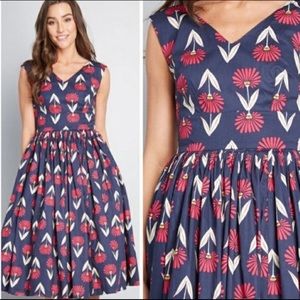 ModCloth Fit and Flare Retro Dress